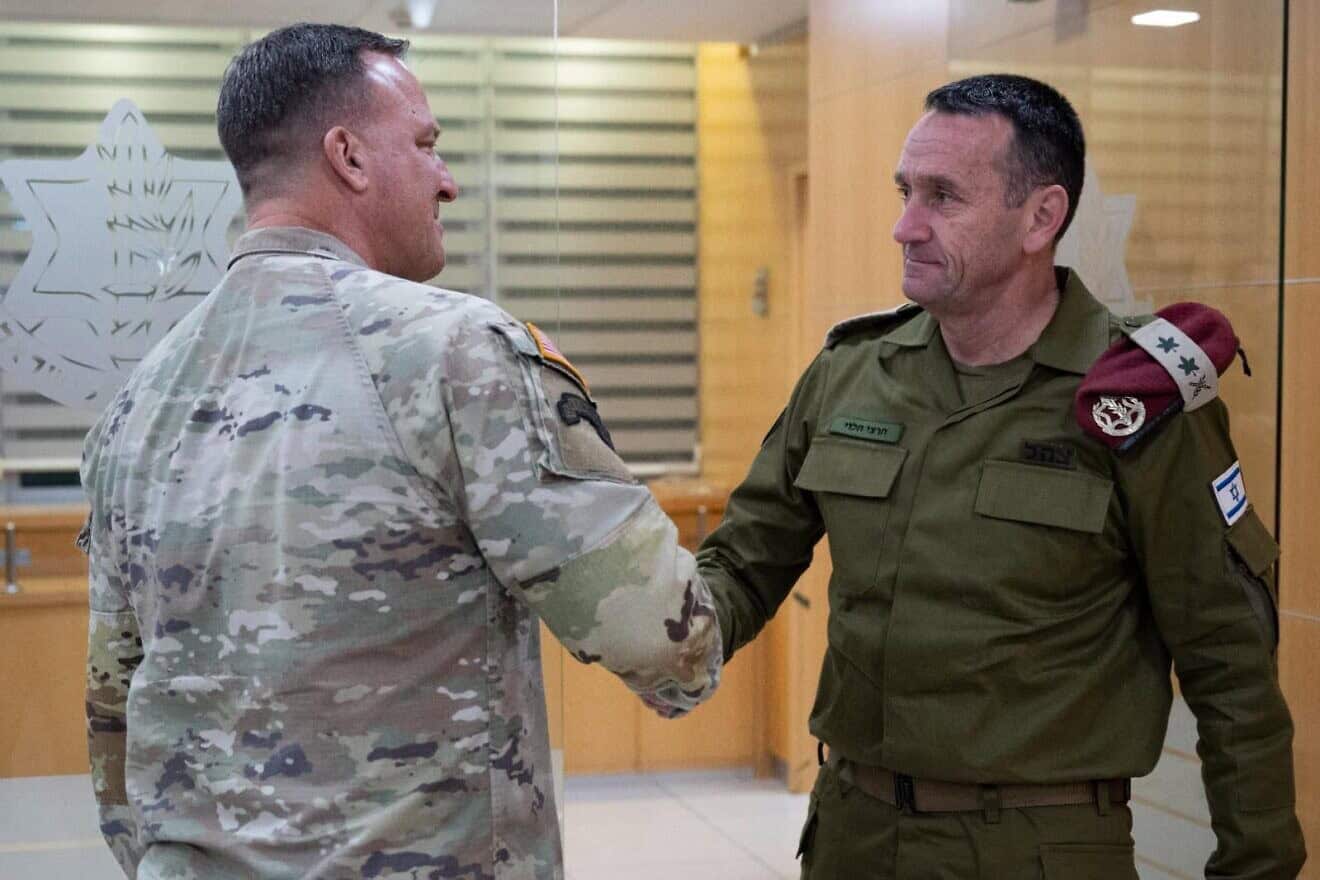 Gen. Michael Erik Kurilla, commander of U.S. Central Command (CENTCOM), with Israel Defense Forces Chief of Staff Lt. Gen. Herzi Halevi in Israel on Oct. 31, 2024. Credit: IDF.