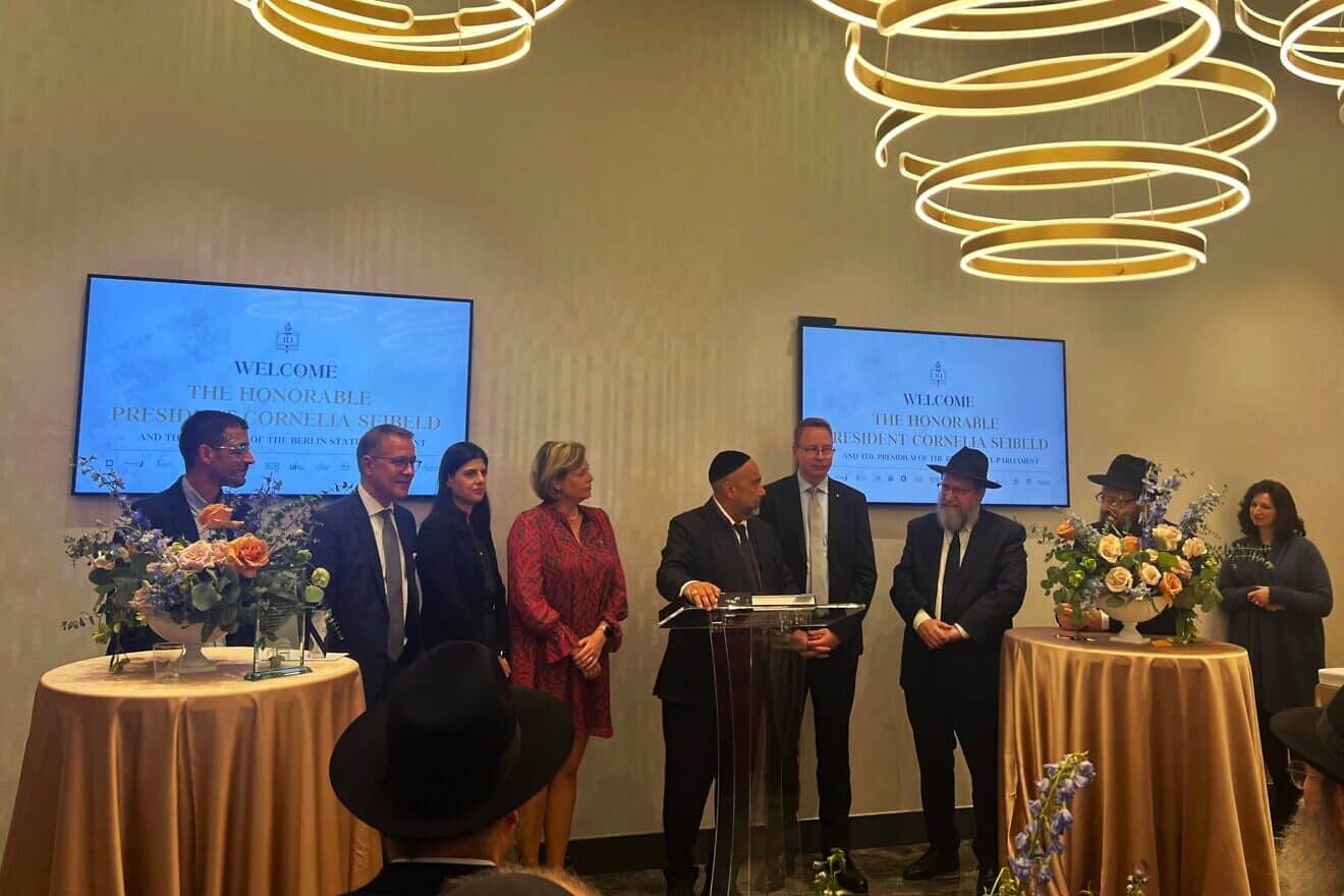 Cornelia Seibeld, president of the Berlin State Assembly, was honored at a Chabad event in Brooklyn, N.Y., on Nov. 11, 2024. Photo by Vita Fellig.