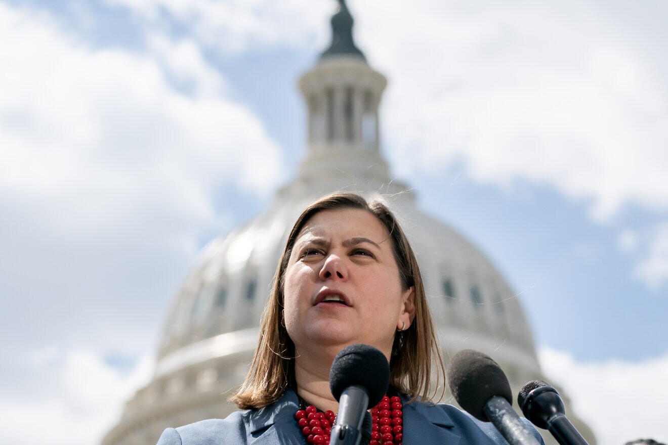 Rep. Elissa Slotkin (D-Mich.) speaks about the need for further gun control research during a press conference at the U.S. Capitol in Washington, D.C., on on March 29, 2023. Photo by Nathan Howard/Getty Images.