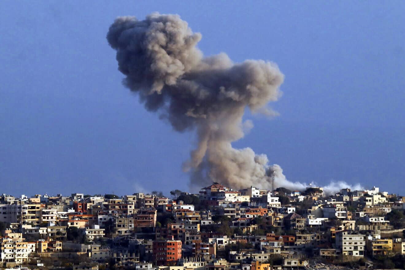 Smoke rises from the site of an Israeli airstrike in the Southern Lebanese village of Khiam on Nov. 2, 2024. Photo by AFP via Getty Images.