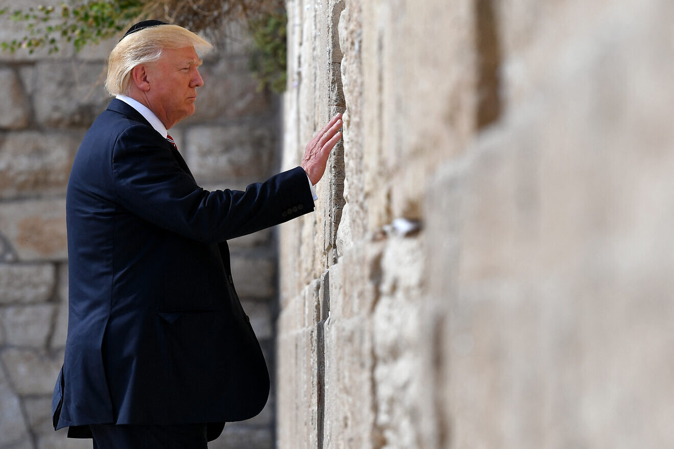 U.S. President Donald Trump visits the Kotel in Jerusalem's Old City on May 22, 2017. Photo by Mandel Ngan/AFP via Getty Images.