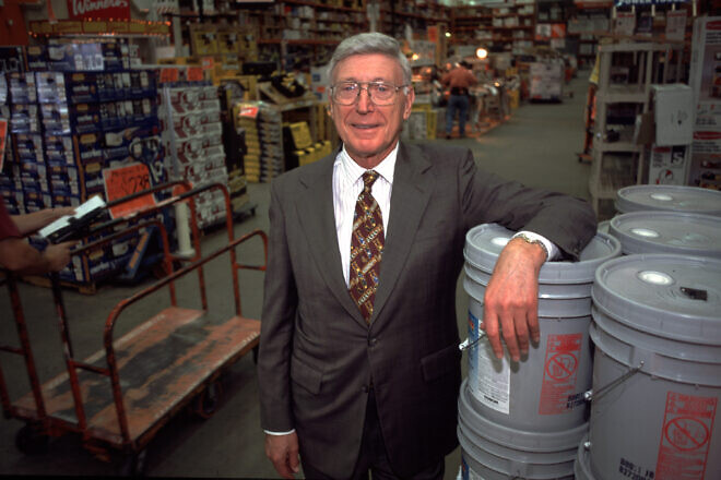 Home Depot CEO Bernie Marcus poses for a portrait in a Home Depot store October 15, 1998. Photo by Erik Lesser/Liaison via Getty Images.