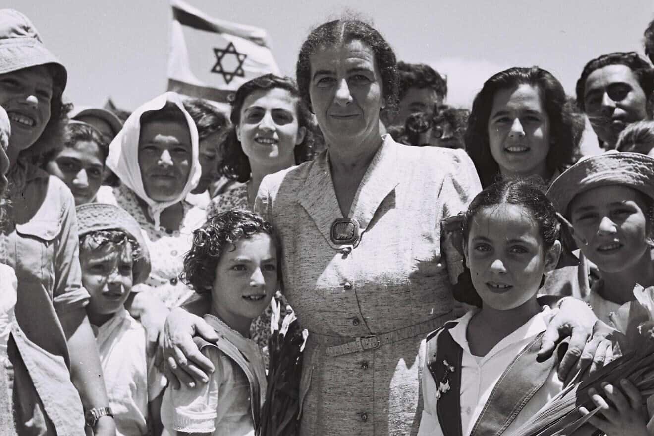 Golda Meir at Kibbutz Shefayim in central Israel, on July 24, 1950. Credit: Théodore Brauner/National Photo Collection of Israel via Wikimedia Commons.