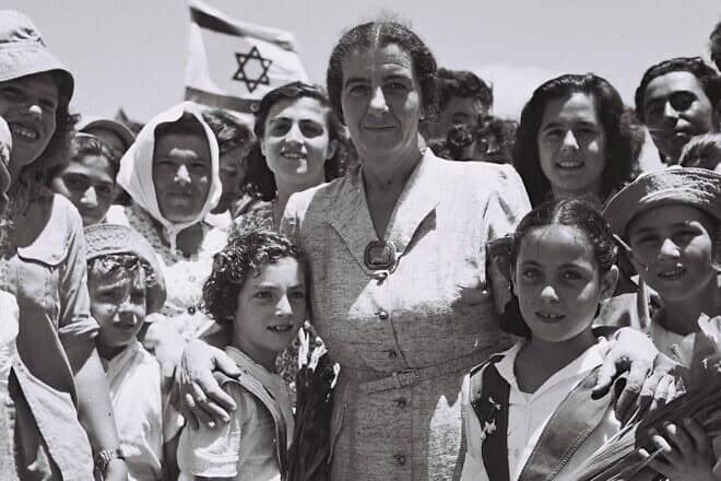 Golda Meir at Kibbutz Shefayim in central Israel, on July 24, 1950. Credit: Théodore Brauner/National Photo Collection of Israel via Wikimedia Commons.