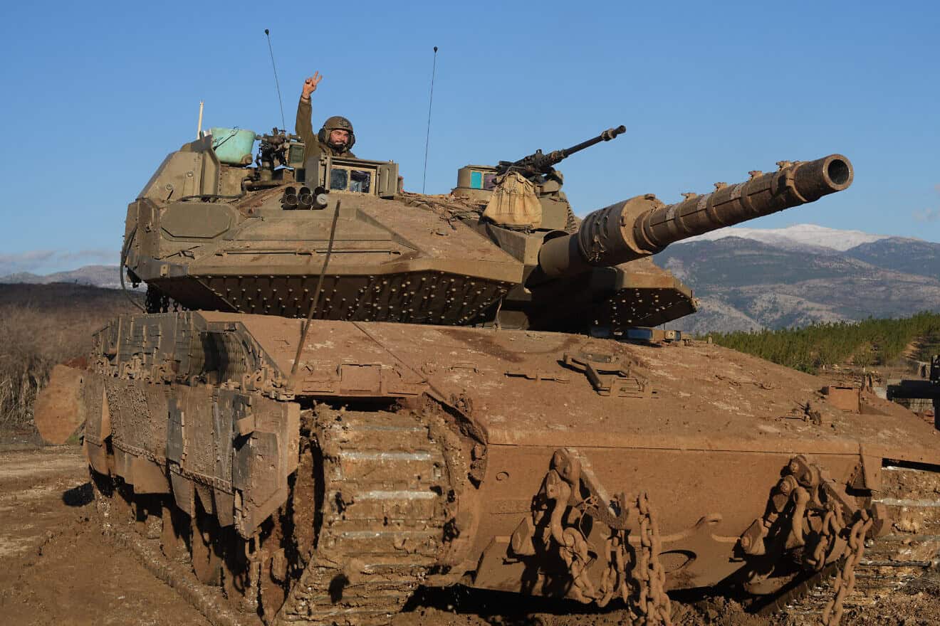 A tank unit of the Israel Defense Forces in northern Israel near Mount Hermon on Nov. 26, 2024. Photo by Ayal Margolin/Flash90.