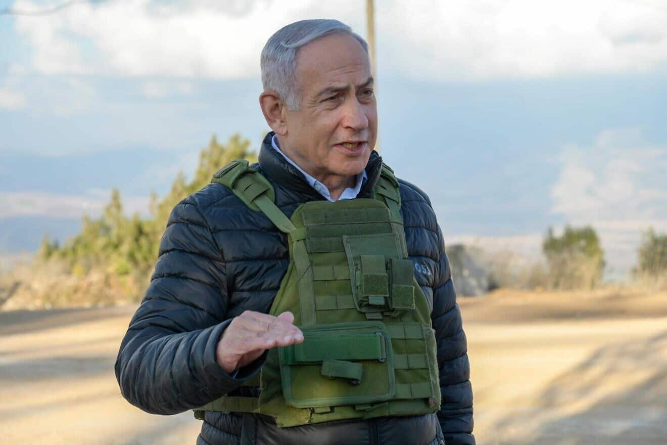 Prime Minister Benjamin Netanyahu during a visit to the Lebanese border, Nov. 3, 2024. Photo by Maayan Toaf/GPO.