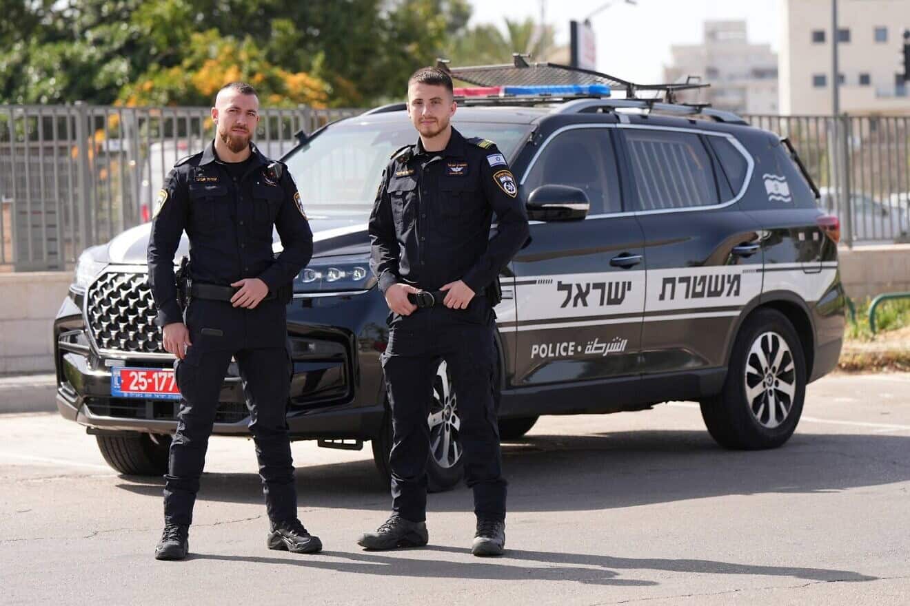 Israel Police patrol officers, April 23, 2024. Credit: Israel Police via Wikimedia Commons.