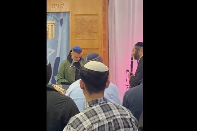 Kobi Samerano recites Kaddish at Rachel's Tomb in Judea for his son Jonathan, 21, who was kidnapped and murdered by Hamas terrorists, Nov. 12, 2024. Credit; Tikvah Forum.