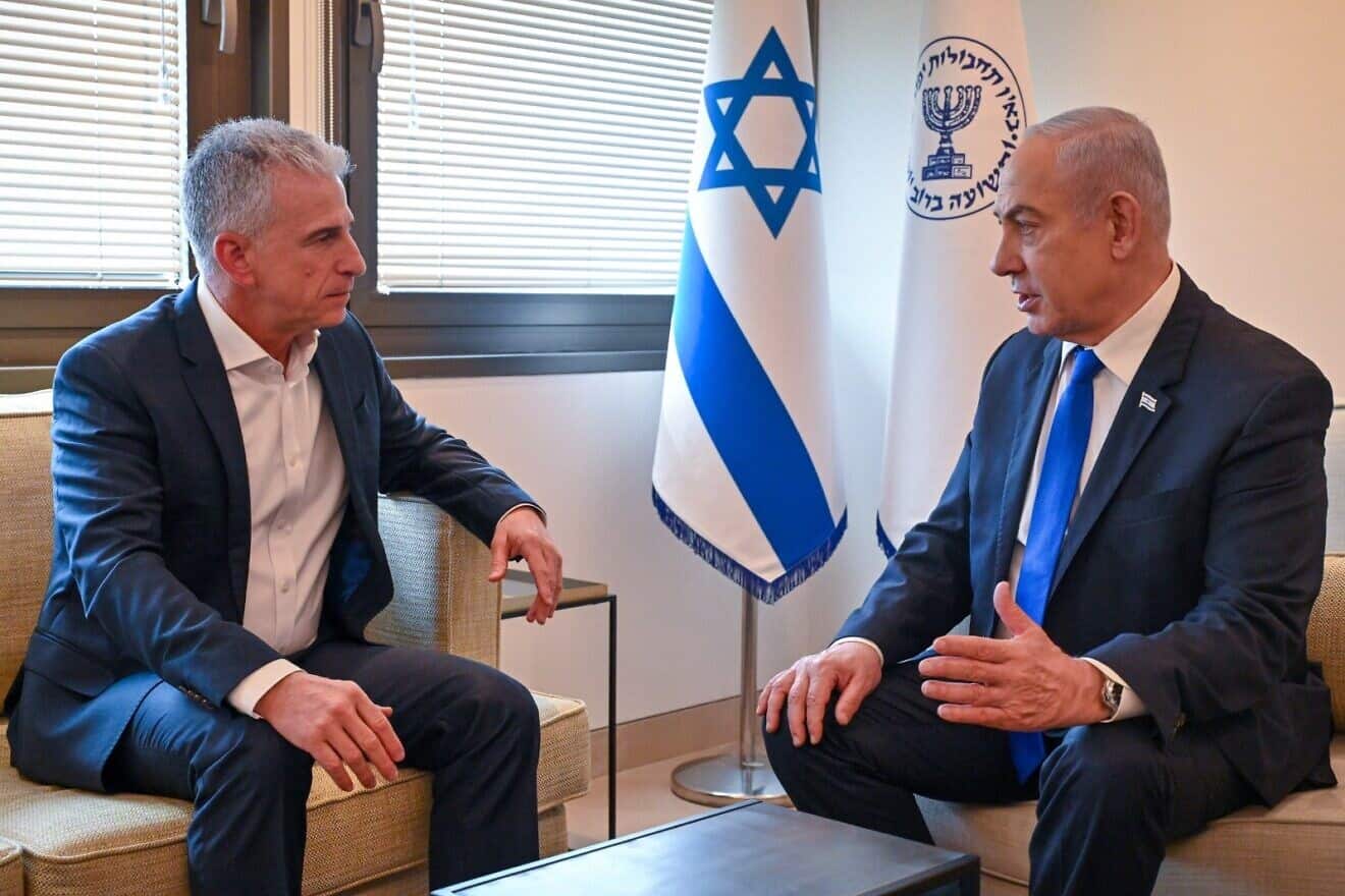 Israeli Prime Minister Benjamin Netanyahu with Shin Bet (Israel Security Agency) director Ronen Bar, April 18, 2024. Credit: Koby Gideon/GPO.