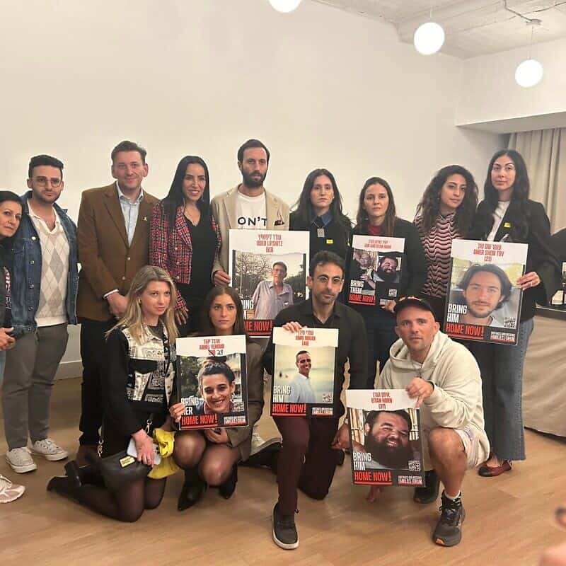 Influencers meet families of Israeli hostages in New York City, Nov. 7, 2024. Photo: Amelie Botbol.