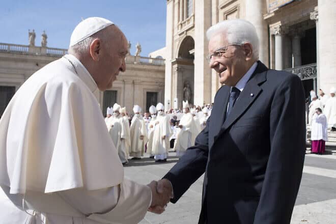 Pope Francis with Italy's President Sergio Mattarella in 2022. Credit: Quirinale via Wikimedia Commons.