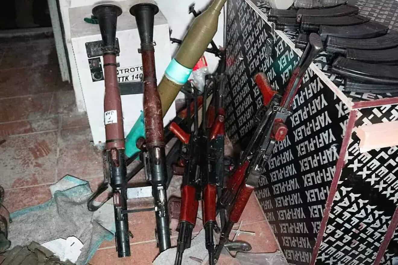 Seized Hezbollah weapons found in Lebanon. Credit: IDF Spokesperson's Unit.