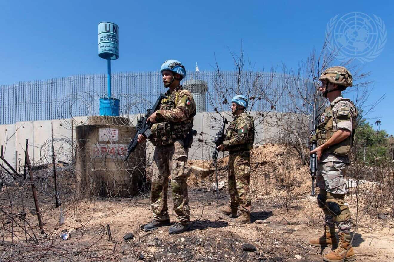 Peacekeepers from Italy serving with United Nations Interim Force In Lebanon (UNIFIL) on a foot patrol with the Lebanese Armed Forces along the Blue Line in south Lebanon, July 11, 2024. Credit: U.N. Photo.