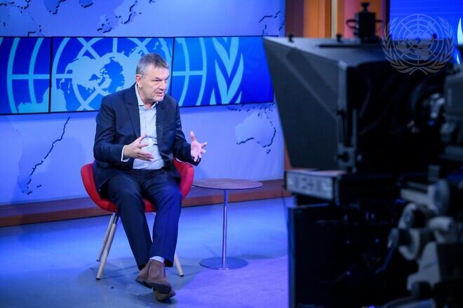 Philippe Lazzarini, commissioner-general of the U.N. Relief and Works Agency for Palestine Refugees in the Near East, discusses the current situation in Gaza and Lebanon as well as the future of the agency, Nov. 14, 2024. Credit: Loey Felipe/United Nations Photo.