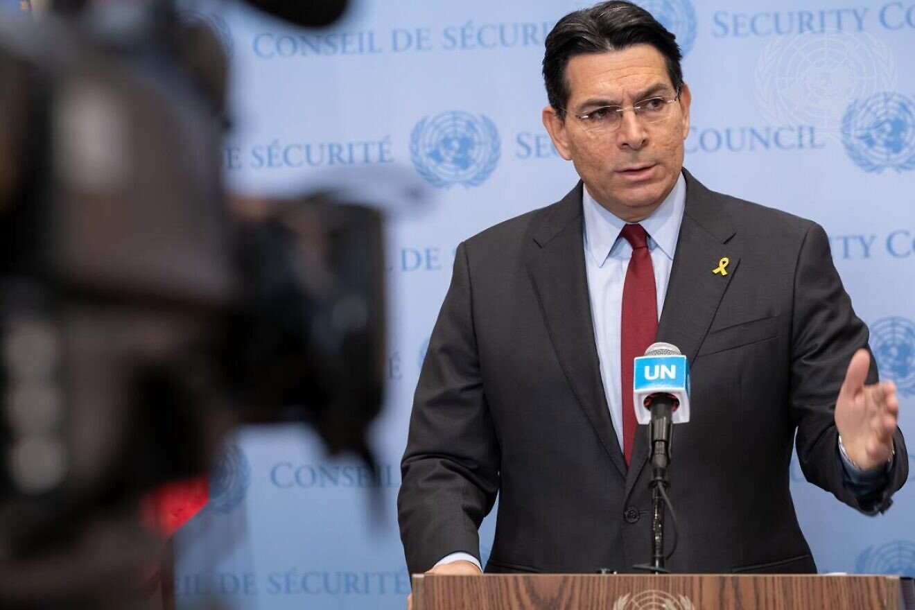 Danny Danon, Israeli ambassador to the United Nations, briefs reporters ahead of the U.N. Security Council meeting, Nov. 25, 2024. Credit: Mark Garten/U.N. Photo.