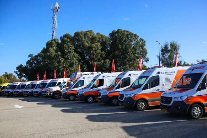 United Hatzalah ambulances. Credit: United Hatzalah.