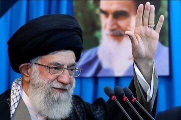 Iran's Supreme Leader Ali Khamenei speaks at the Imam Khomeini Hussainia conference hall in Tehran on July 24, 2015. 