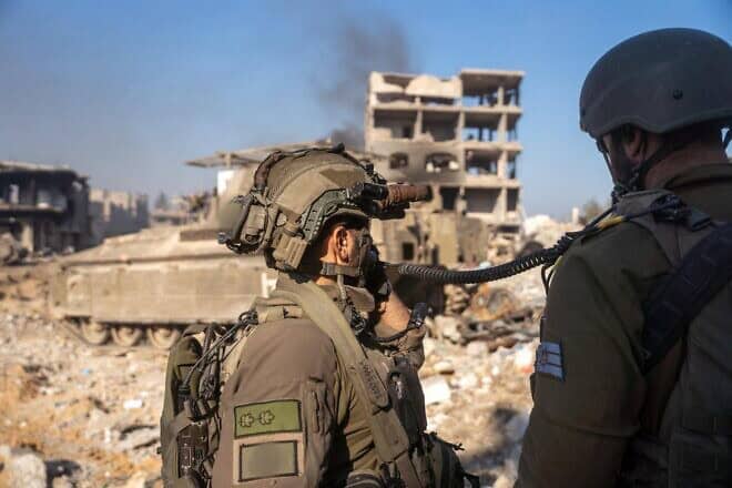 Israeli soldiers from the 162nd "Steel Formation" Armored Division operating in the Gaza Strip, in an undated photo published on Dec. 29, 2024. Credit: IDF.