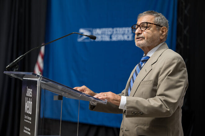 Anton Hajjar, vice chair of the U.S. Postal Service board of governors, speaks at the first-day-of-issue event for the USPS’s new stamp celebrating NASA’s James Webb Space Telescope at the Smithsonian’s National Postal Museum in Washington, Sept. 8, 2022. Credit: Aubrey Gemignani/NASA.