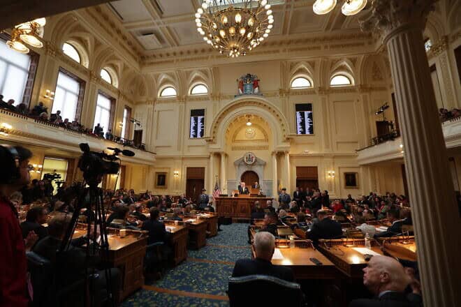 New Jersey Gov. Phil Murphy delivers the FY2025 budget address in the State Assembly Chambers in Trenton, N.J., on Feb. 27, 2024. Photo by Edwin J. Torres/New Jersey Governor’s Office.