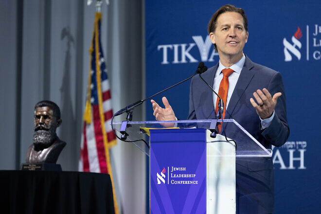 Ben Sasse, former senator and former university president, speaks at the Tikvah Fund Jewish Leadership Conference, where he received an award, in New York City on Dec. 8, 2024. Photo by Sean T. Smith/Simon Luethi via Tikvah Fund.