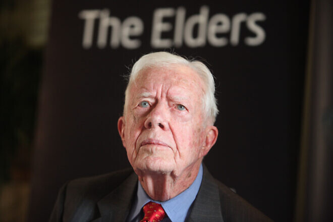 Former U.S. President Jimmy Carter seen during a press conference at the American Colony Hotel in Jerusalem, on Oct. 22, 2012. Credit: Yoav Ari Dudkevitch/Flash90.