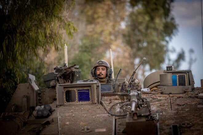 Soldiers from the Israel Defense Forces Armored Corps operating in a village in Southern Lebanon on Nov. 20, 2024. Photo by Chaim Goldberg/Flash90.