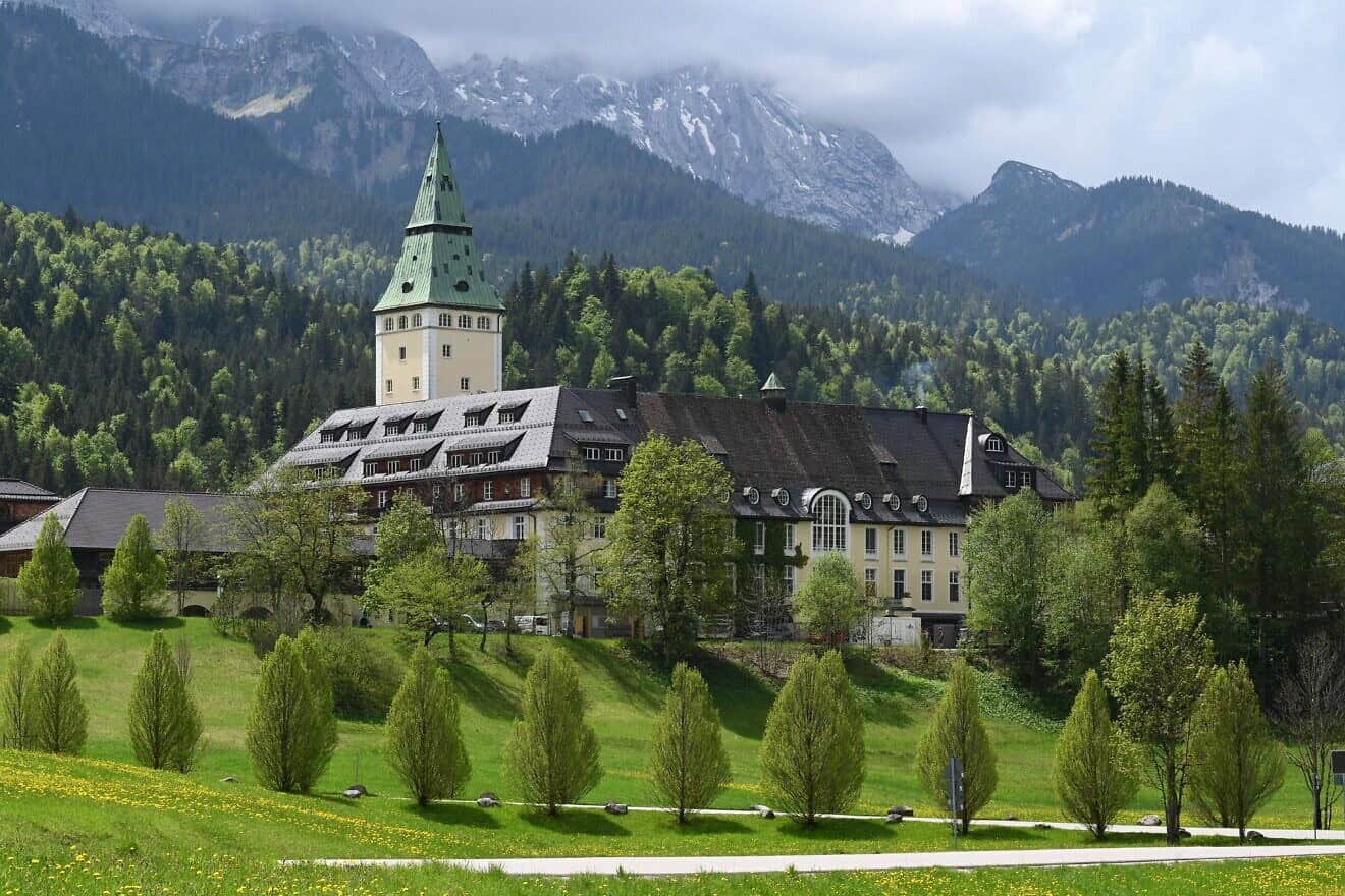 The Castle Elmau Hotel is pictured on May 17, 2022 in Kruen near Garmisch-Partenkirchen, southern Germany. Photo by Christof Stache/AFP via Getty Images.