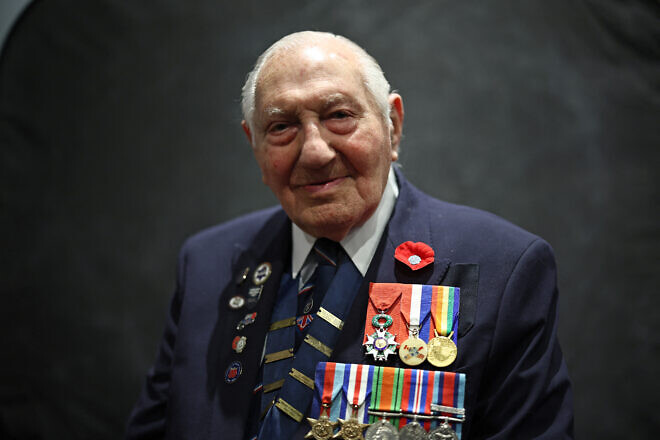 D-Day veteran Mervyn Kersh poses for a photo during an event to launch the 80th anniversary commemorations of Allied amphibious landing (D-Day Landings) in France in 1944, in central London, on April 26, 2024. Credit: Henry Nicholls/AFP via Getty Images.