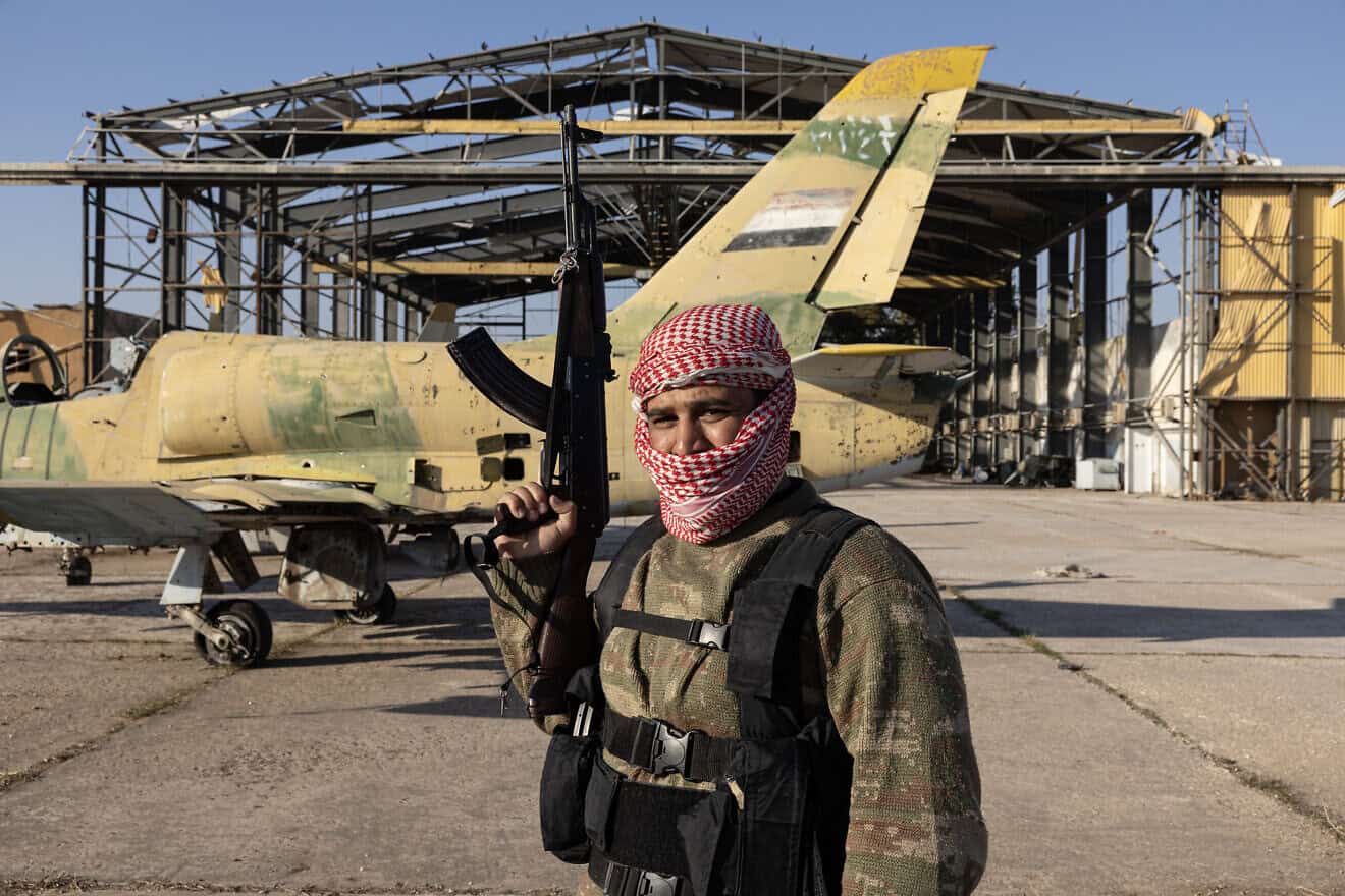 A Syrian National Army soldier in Aleppo, Syria, Dec. 3, 2024. Photo by Ugur Yildirim/dia images via Getty Images.