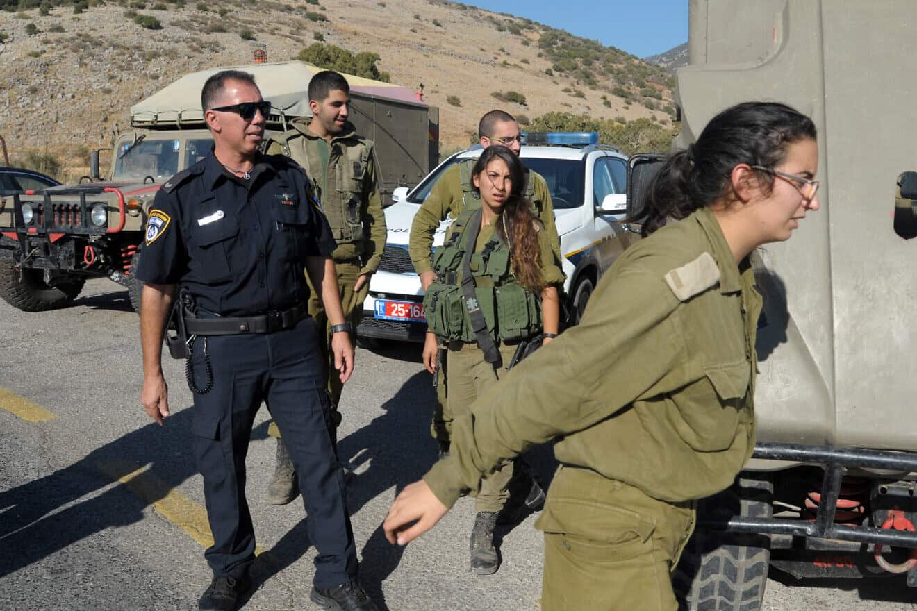 The scene where two Israeli soldiers were wounded by a Hezbollah bomb on Mount Dov in the Golan Heights on Oct. 7, 2014. Credit: Flash90.