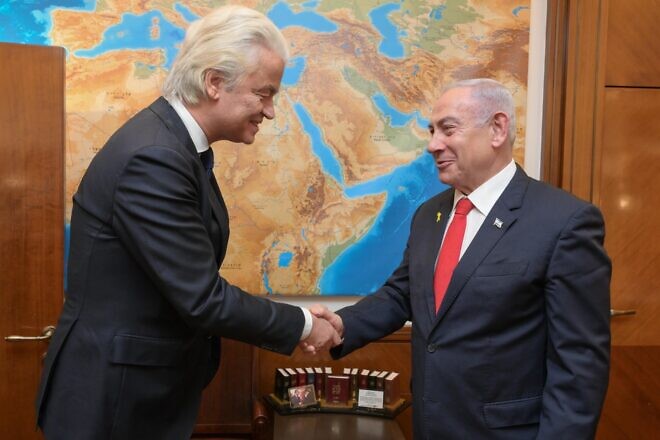 Dutch Freedom Party leader Geert Wilders meets Israeli Prime Minister Benjamin Netanyahu at the Prime Minister's Office in Jerusalem, Dec. 9, 2024. Photo by Ma'ayan Toaf/GPO.