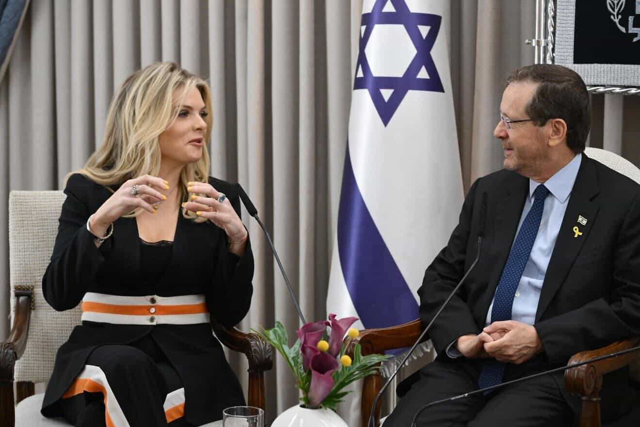Erin Molan meets Israeli President Isaac Herzog in Jerusalem, Israel on Dec. 23, 2024. Photo by Amos Ben-Gershom (GPO).