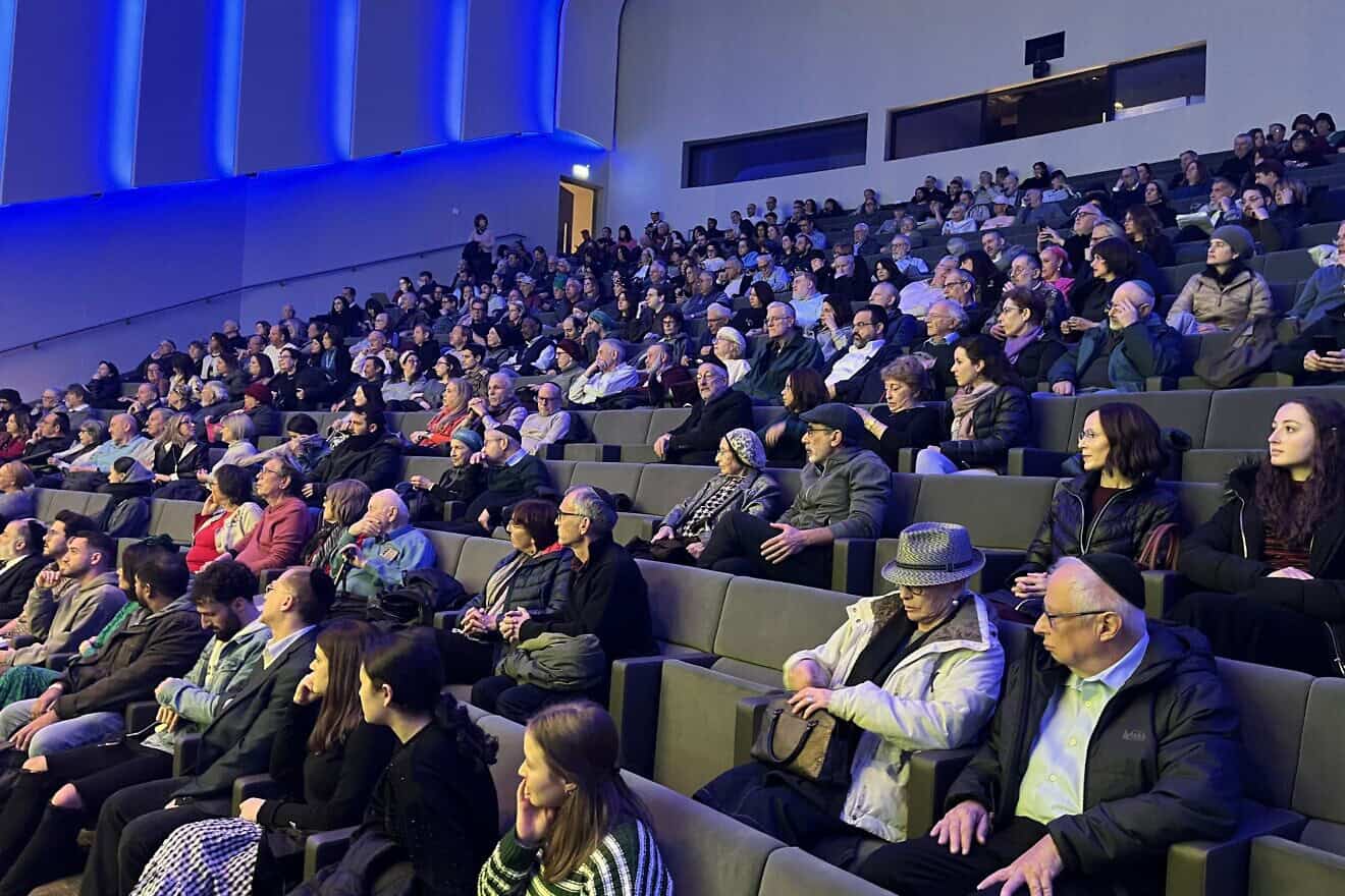 The audience at the screening of "Tragic Awakening" at the Museum of Tolerance in Jerusalem on Dec. 25, 2024. Photo by Josh Hasten.