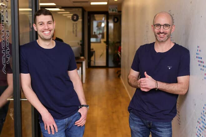 Omri Geller (left) and Ronen Dar at the offices of their Run:ai firm in Tel Aviv, Israel. Credit: Courtesy of Run:ai.