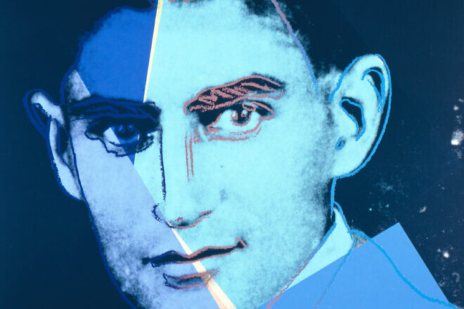 Andy Warhol. “Franz Kafka” (1980) from the “Ten Portraits of Jews of the 20th Century” series. Screenprint on Lenox Museum Board. 40 x 32 inches. Credit: Courtesy of Ronald Feldman Fine Arts, New York, via Morgan Library and Museum, New York.