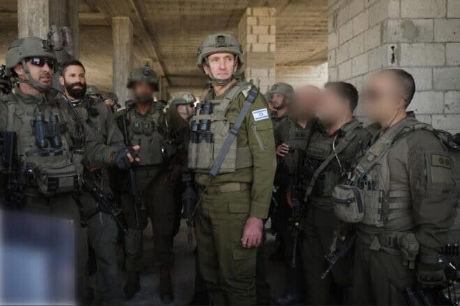 IDF Chief of Staff Lt. Gen. Herzi Halevi tours Rafah in southern Gaza on Dec. 18, 2024. Credit: IDF.