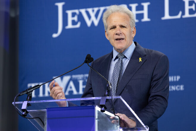 Michael Oren, former Israeli ambassador to the United States, speaks at the Tikvah Fund Jewish Leadership Conference in New York City on Dec. 8, 2024. Photo by Sean T. Smith/Simon Luethi via Tikvah Fund.