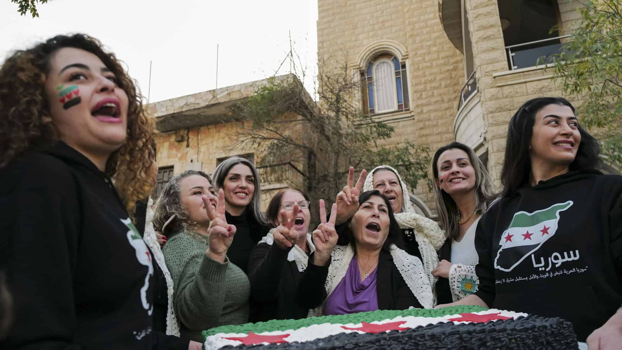 Members of the Druze in the Golan celebrate the fall of Syrian dictator Bashar Assad in the town of Majdal Shams, Israel, on Dec. 9, 2024. Photo by Michael Giladi/Flash90.