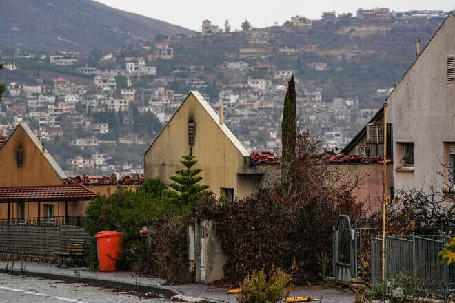 A home that was hit by a Lebanese missile in Metula, in the Galilee panhandle, Nov. 27, 2024. Photo by Ayal Margolin/Flash90.