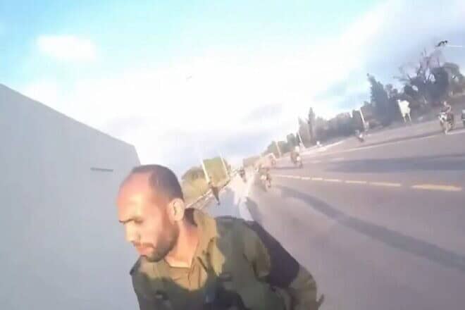 Hamas terrorist Abd al-Hadi Sabah inside Israel during the Oct. 7, 2023, invasion. He led the deadly assault on Kibbutz Nir Oz. On Dec. 31, 2024, the IDF announced his death. Credit: IDF.