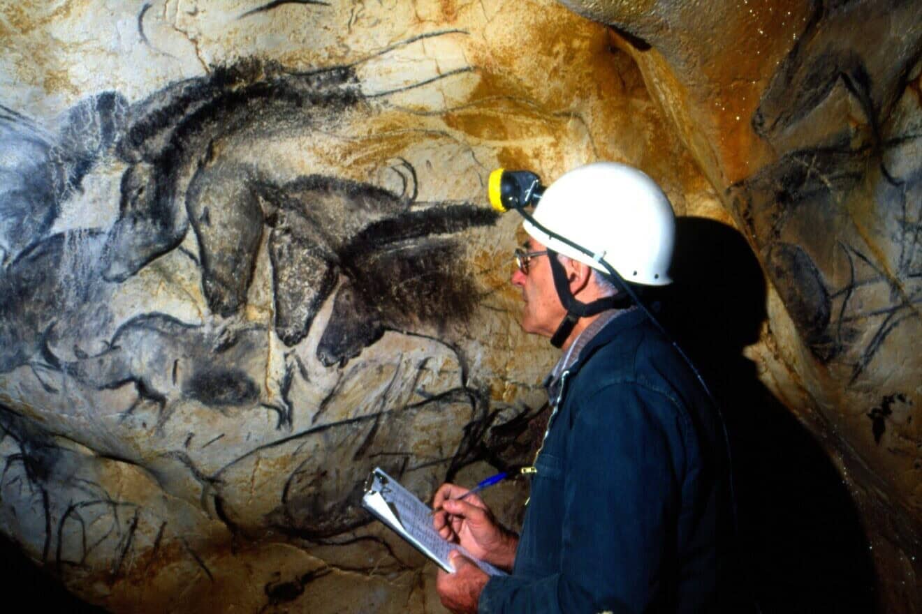 A scene from the Upper Paleolithic Chauvet-Pont-d'Arc Cave in France. Photo by Jean Clottes.