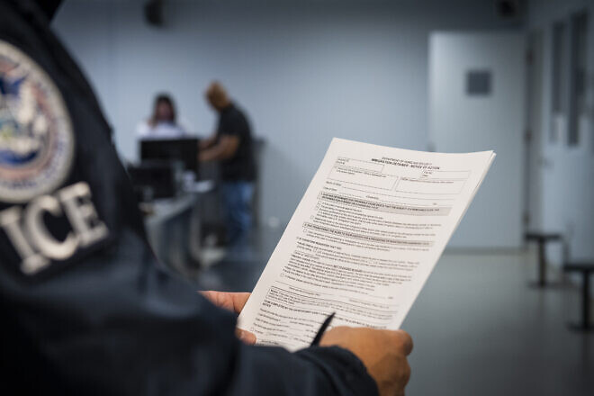 An immigration detainer form taken at a detention facility. Credit: ICE/U.S. Department of Homeland Security.