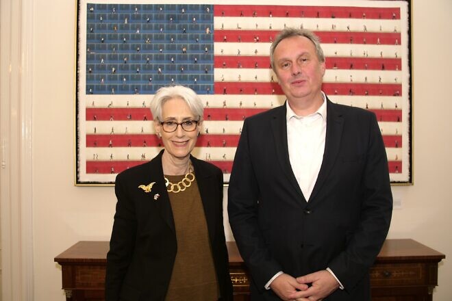 Tomáš Pojar, the Czech national security advisor, meets with Wendy Sherman, the U.S. deputy secretary of state, in Prague, Czech Republic, Dec. 10, 2022. Credit: U.S. State Department.