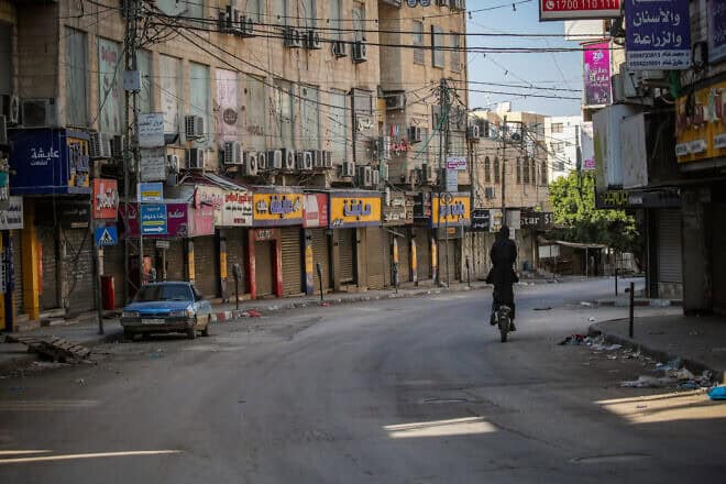 Closed shops in Jenin during the IDF's "Operation Iron Wall," Jan. 29, 2025. Photo by Nasser Ishtayeh/Flash90.