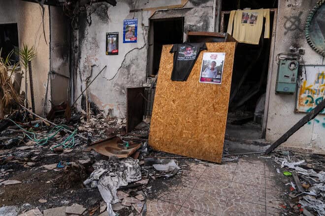 Destruction caused on Oct. 7, 2023, by Hamas and Palestinian terrorists in Kibbutz Nir Oz, near the Gaza Strip, Jan. 23, 2025. Photo by Yaniv Nadav/Flash90.