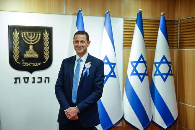 Knesset member Ohad Tal (Religious Zionism Party) at the opening session of parliament in Jerusalem, Nov. 15, 2022. Photo by Olivier Fitoussi/Flash90.