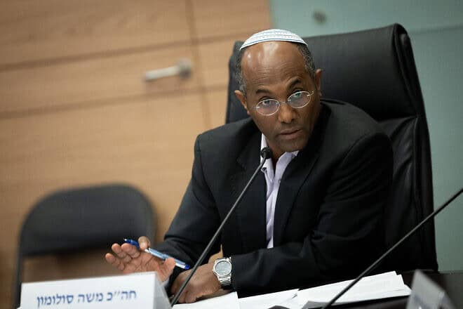 Knesset member Moshe Solomon (Religious Zionism Party) during a committee meeting at the Israeli parliament, Feb. 15, 2023. Photo by Yonatan Sindel/Flash90.