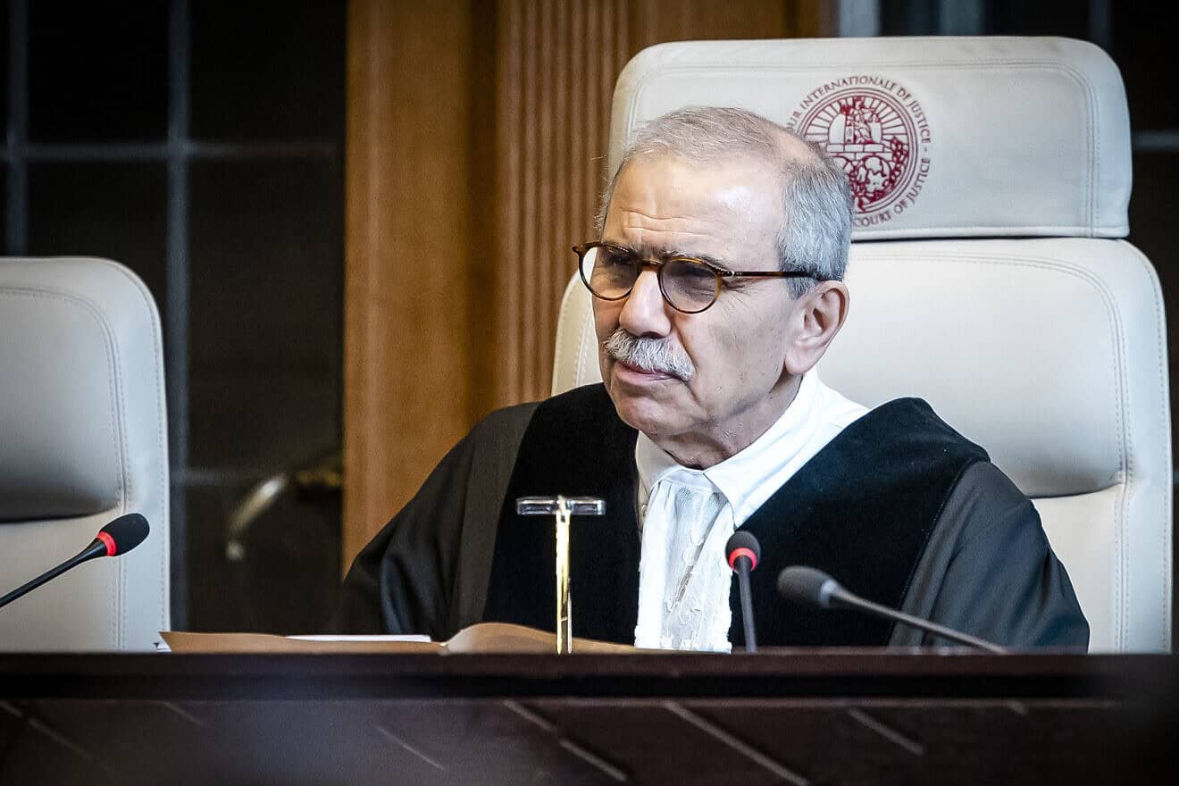 Nawaf Salam , president of the International Court of Justice in The Hague, at a two-day hearing in a case Mexico filed against Ecuador at the ICJ, May 1, 2024. Photo by Remko De Waal/ANP/AFP via Getty Images.