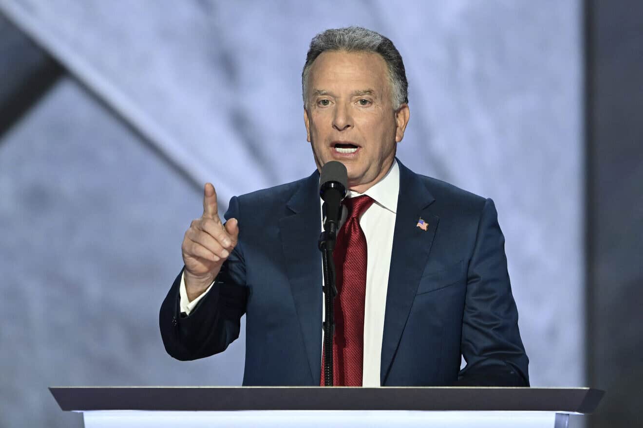 Real estate mogul Steve Witkoff speaks during the last day of the 2024 Republican National Convention at the Fiserv Forum in Milwaukee, Wisconsin, July 18, 2024. Photo by Andrew Caballero-Reynolds/AFP via Getty Images.